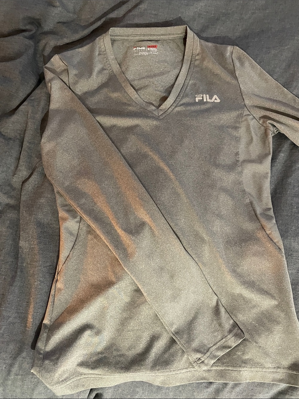 Grey FILA long sleeve athletic top